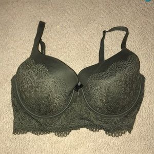 VS forest green body by Victoria lined demi 36DD
